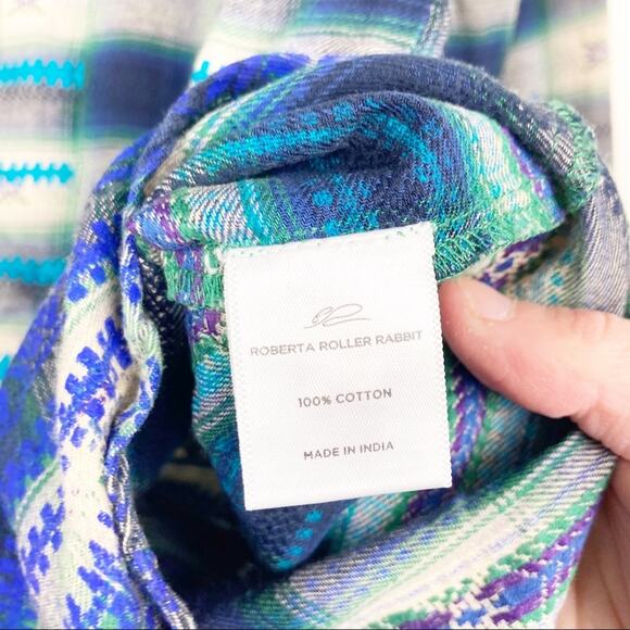 Roberta roller rabbit plaid ombré flannel blue - Picture 5 of 7